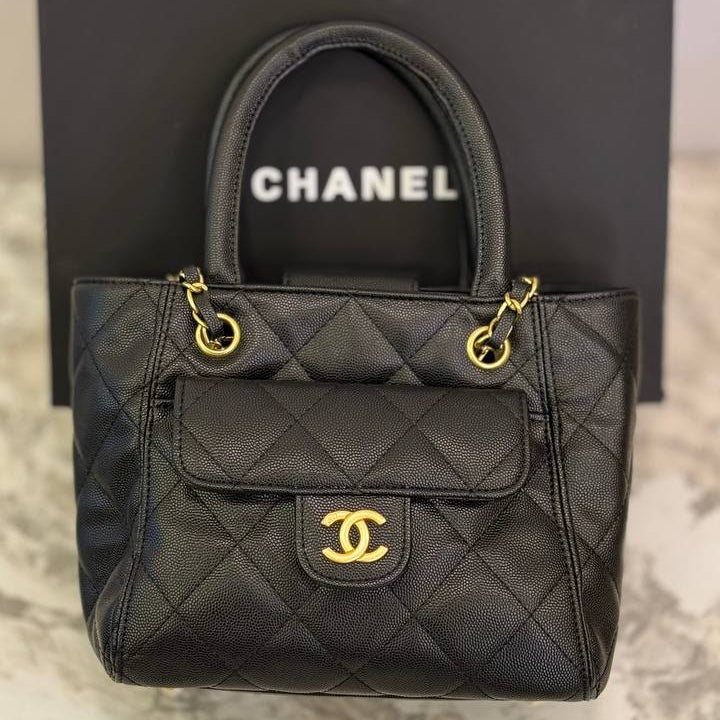 Chanel Quilted Caviar Leather Tote Bag in Deep Red 👜💎✨