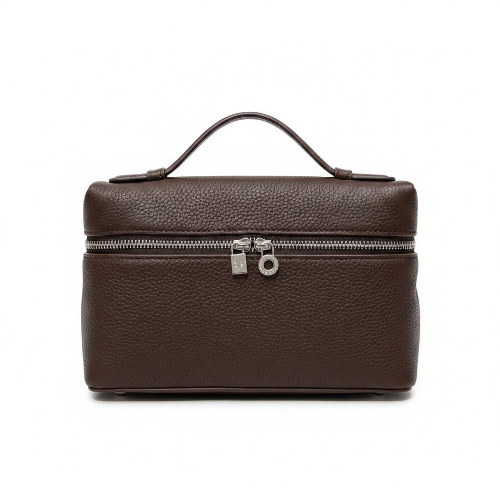 Loro Piana Vanity Bag in Rich Brown Leather 👜✨