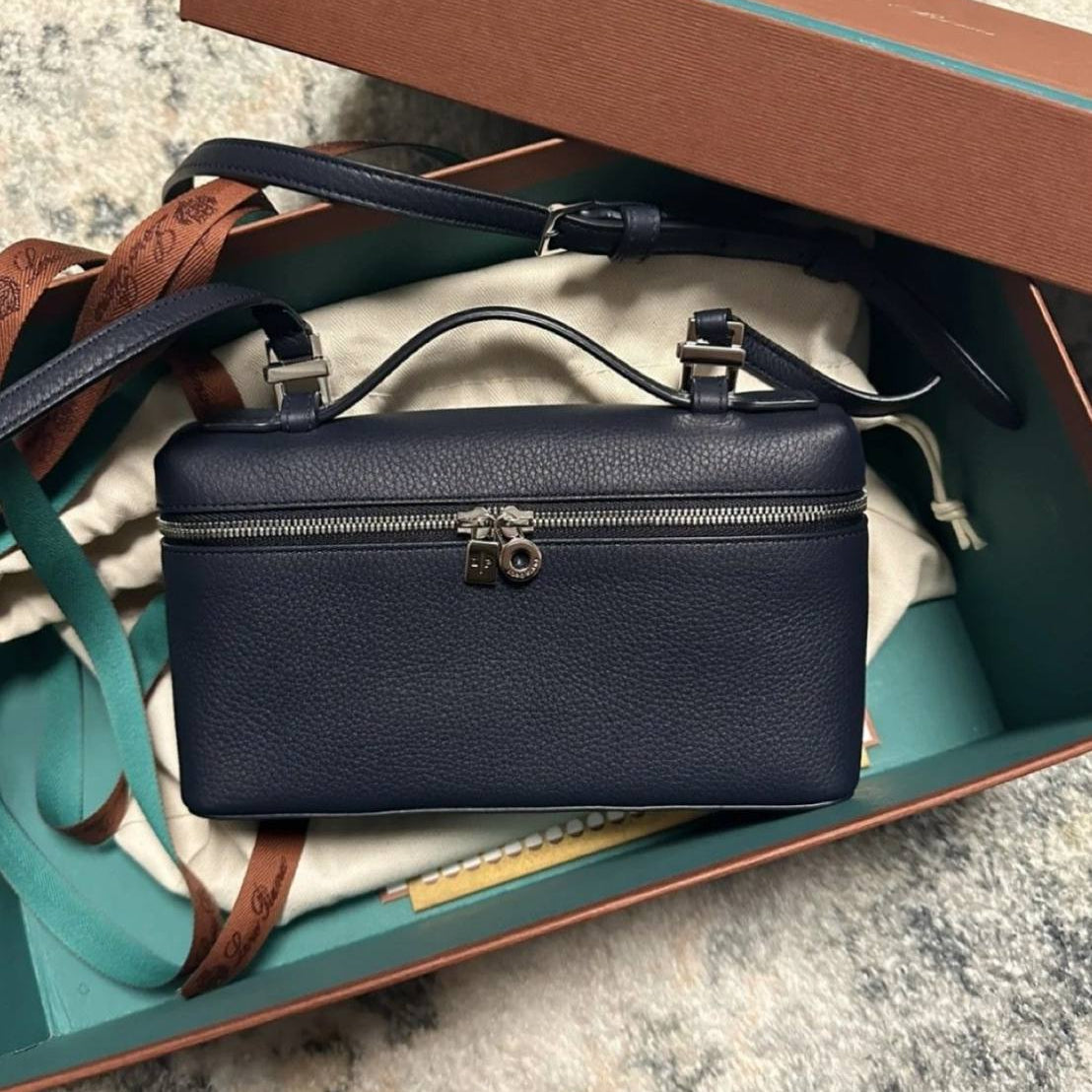 Loro Piana Vanity Bag in Rich Brown Leather 👜✨