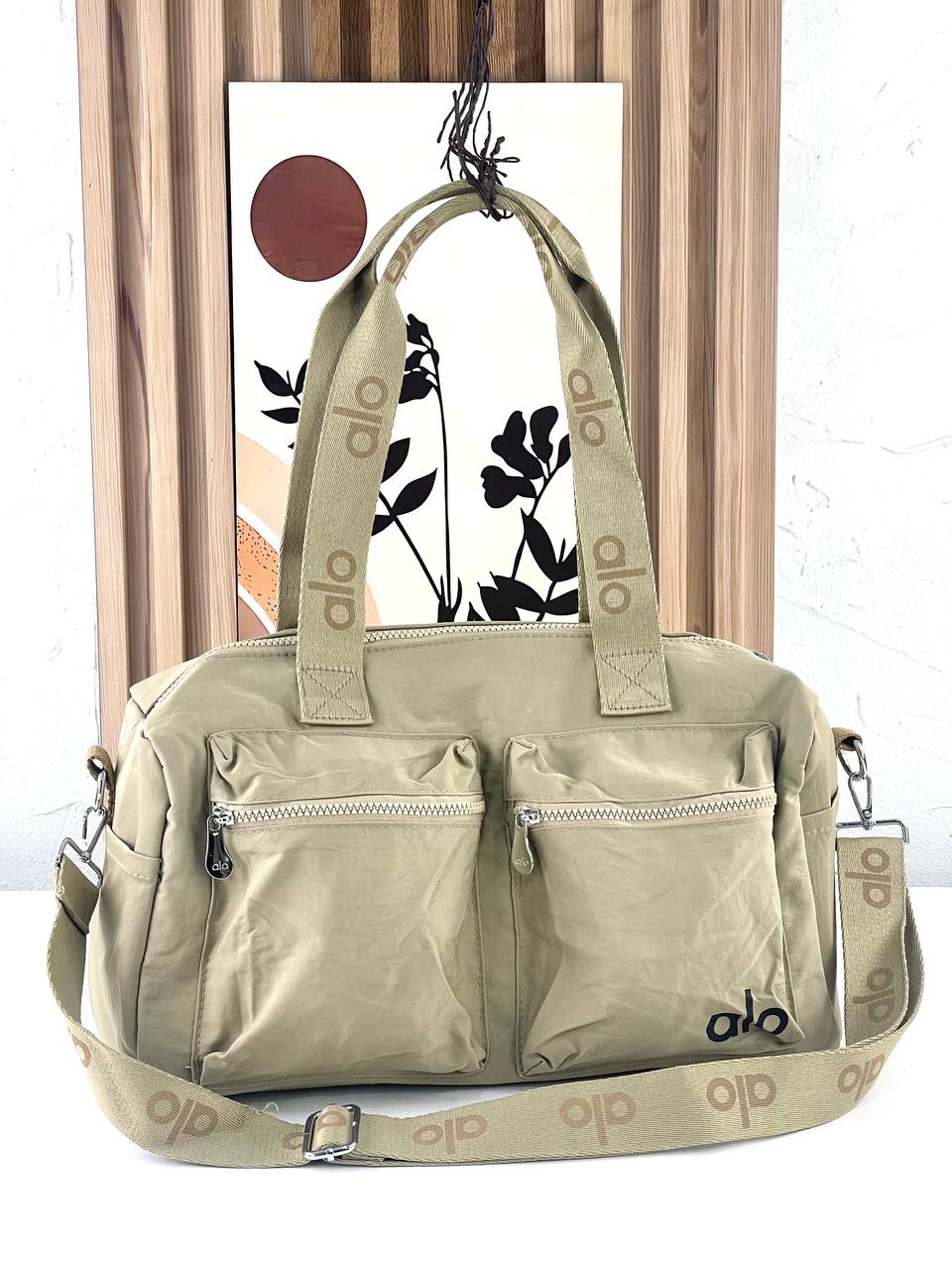 Alo Yoga Nylon Style Duffel Bag with Branded Straps 🎒✨