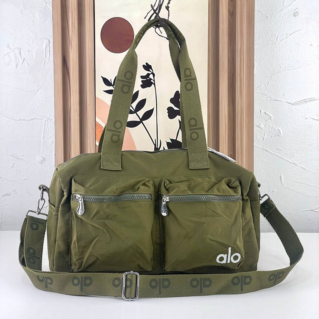 Alo Yoga Nylon Style Duffel Bag with Branded Straps 🎒✨