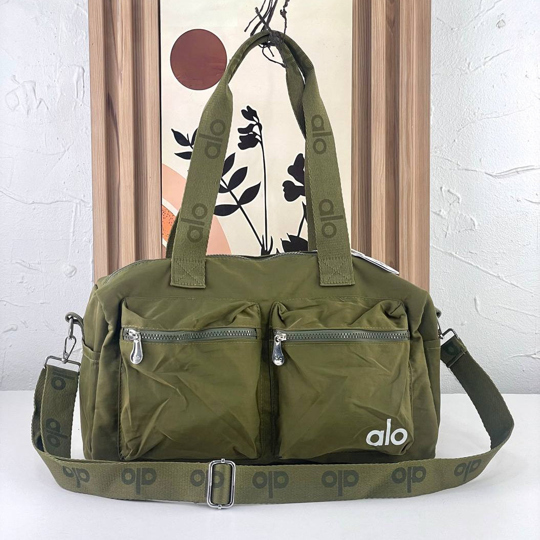 Alo Yoga Nylon Style Duffel Bag with Branded Straps 🎒✨