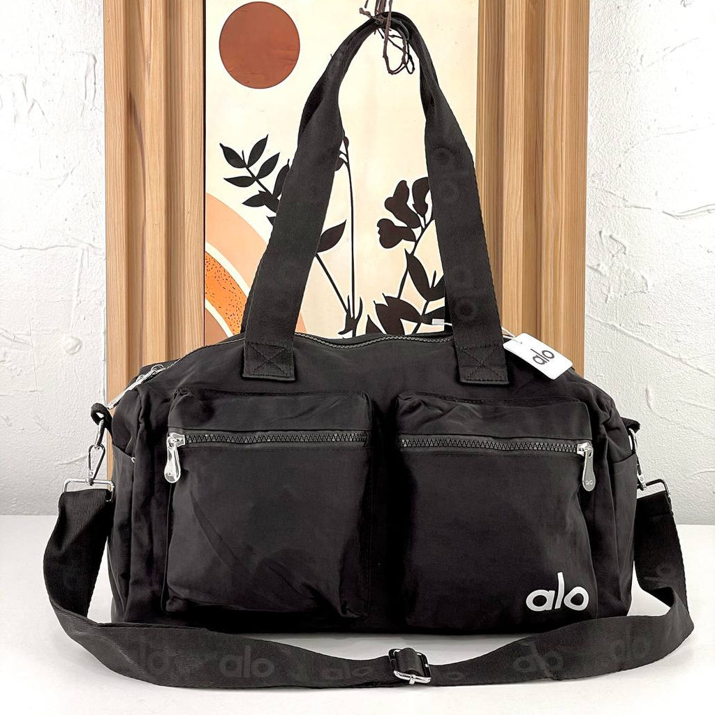 Alo Yoga Nylon Style Duffel Bag with Branded Straps 🎒✨