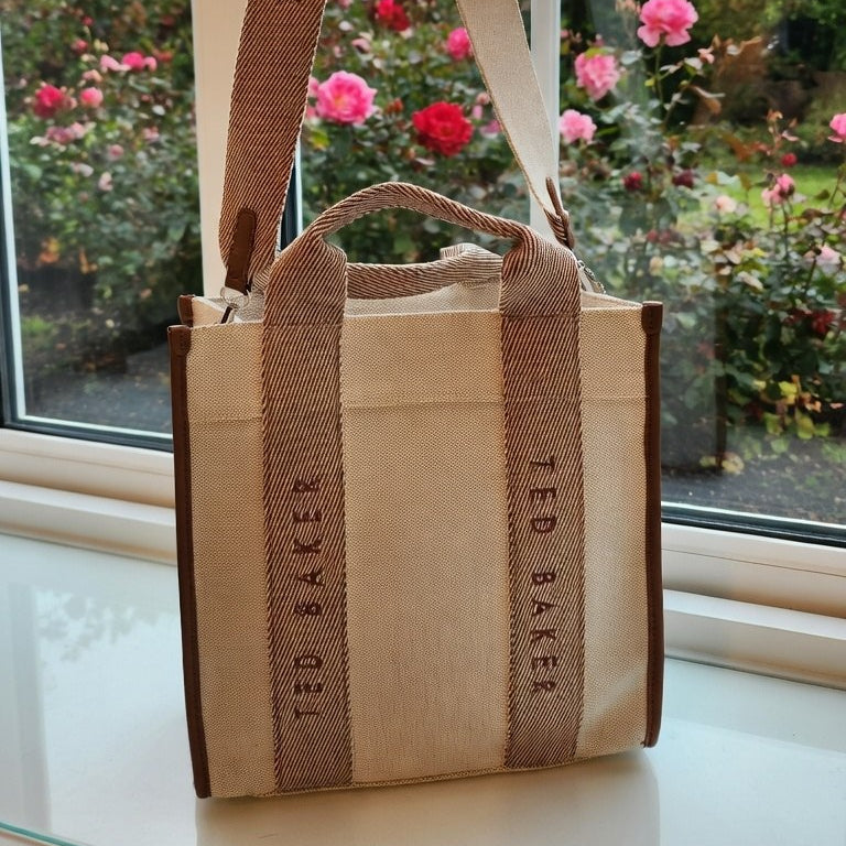 Ted Baker Canvas Tote Bag with Crossbody Strap 👜✨