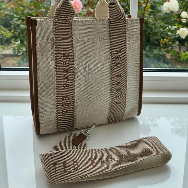 Ted Baker Canvas Tote Bag with Crossbody Strap 👜✨