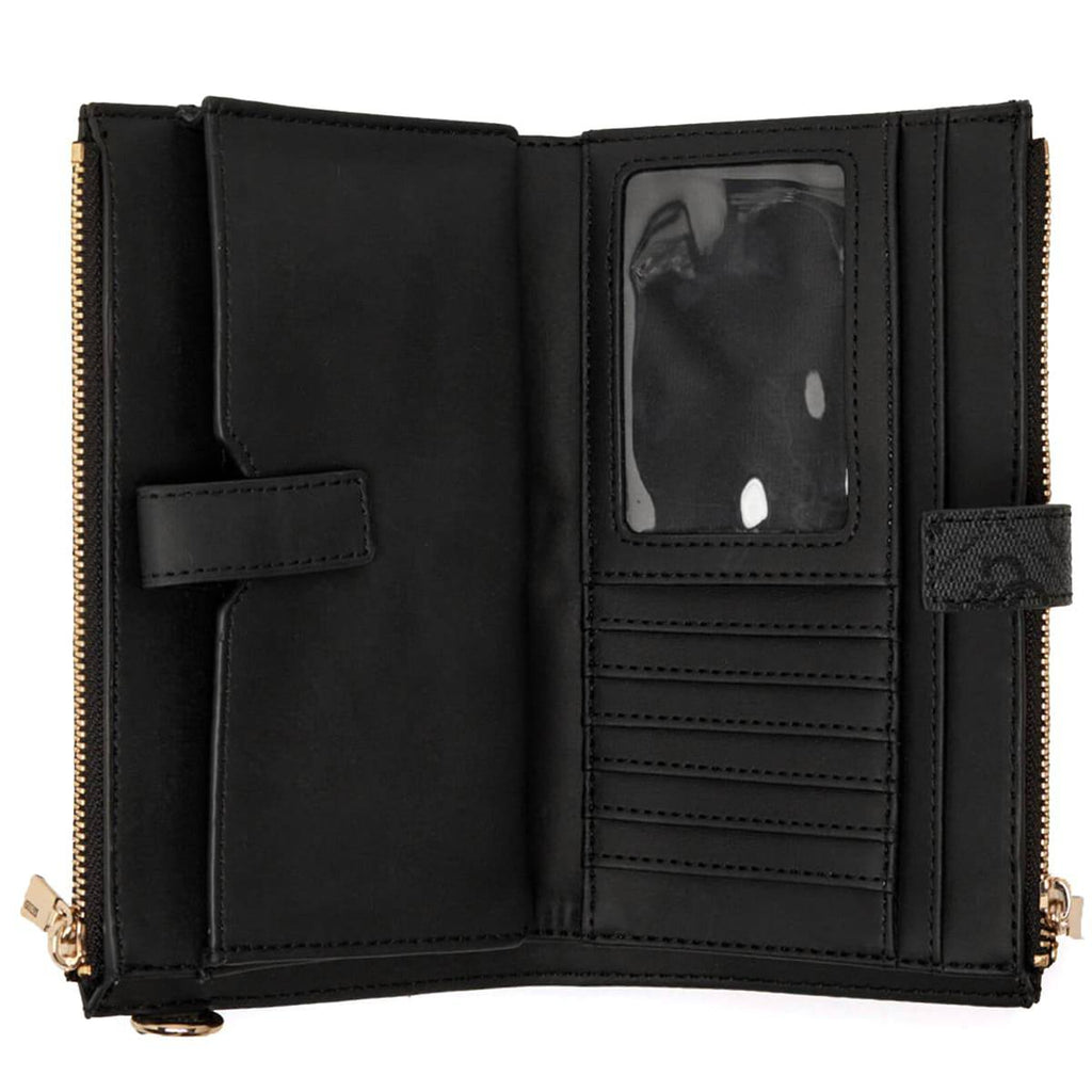 Guess Monogram Wristlet Wallet with Gold Tone Hardware 🖤✨