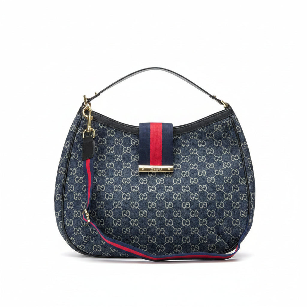 Gucci Monogram Shoulder Bag with Signature Web Stripe 👜✨