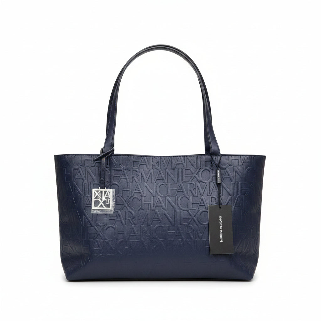 Emporio Armani Embossed Logo Tote Bag in Navy Blue 👜✨