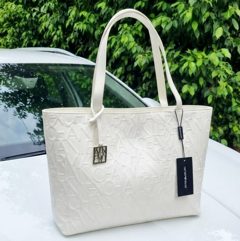 Emporio Armani Embossed Logo Tote Bag in Navy Blue 👜✨