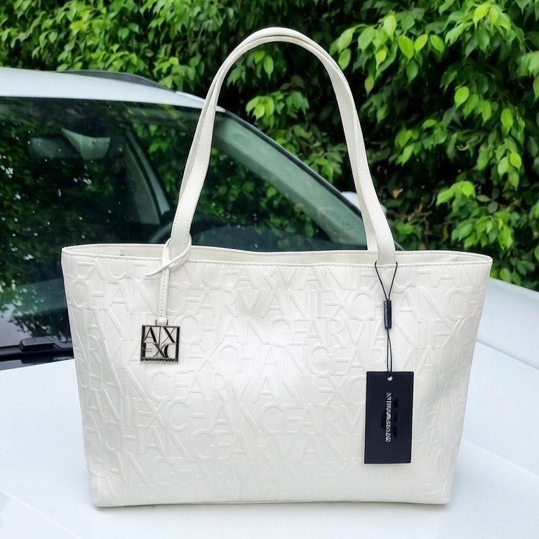 Emporio Armani Embossed Logo Tote Bag in Navy Blue 👜✨