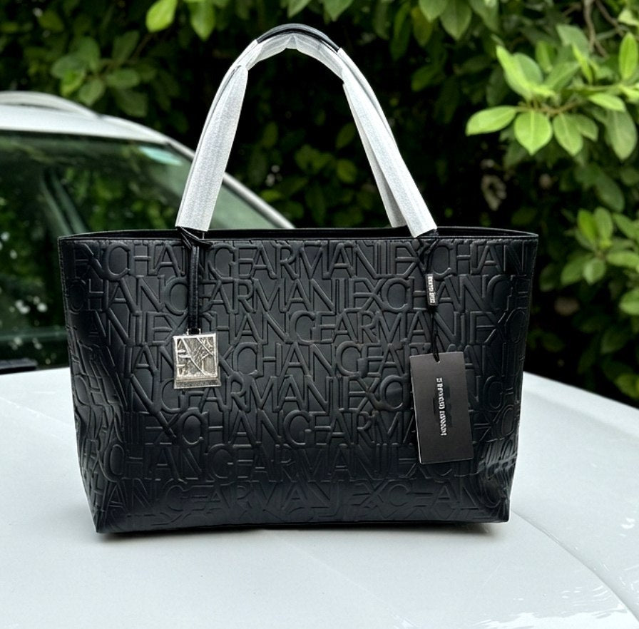 Emporio Armani Embossed Logo Tote Bag in Navy Blue 👜✨