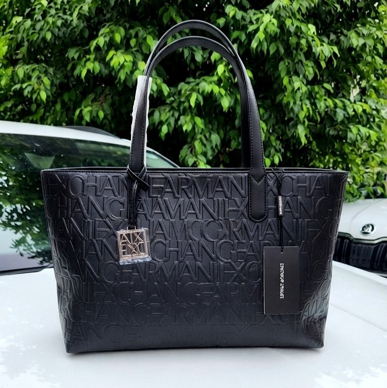 Emporio Armani Embossed Logo Tote Bag in Navy Blue 👜✨
