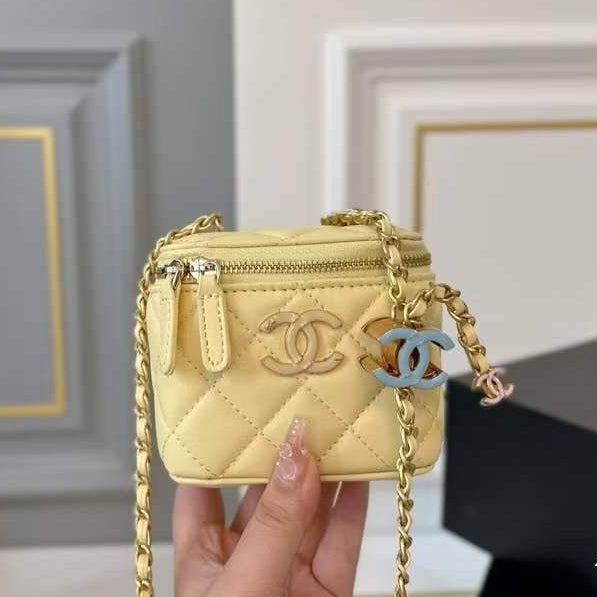 Chanel Quilted Vanity Box Bag with Chain Strap