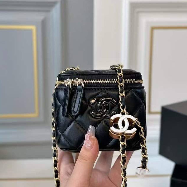 Chanel Quilted Vanity Box Bag with Chain Strap