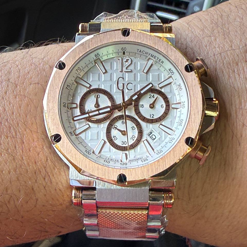 Gc Collection Two Tone Stainless Steel Chronograph Watch