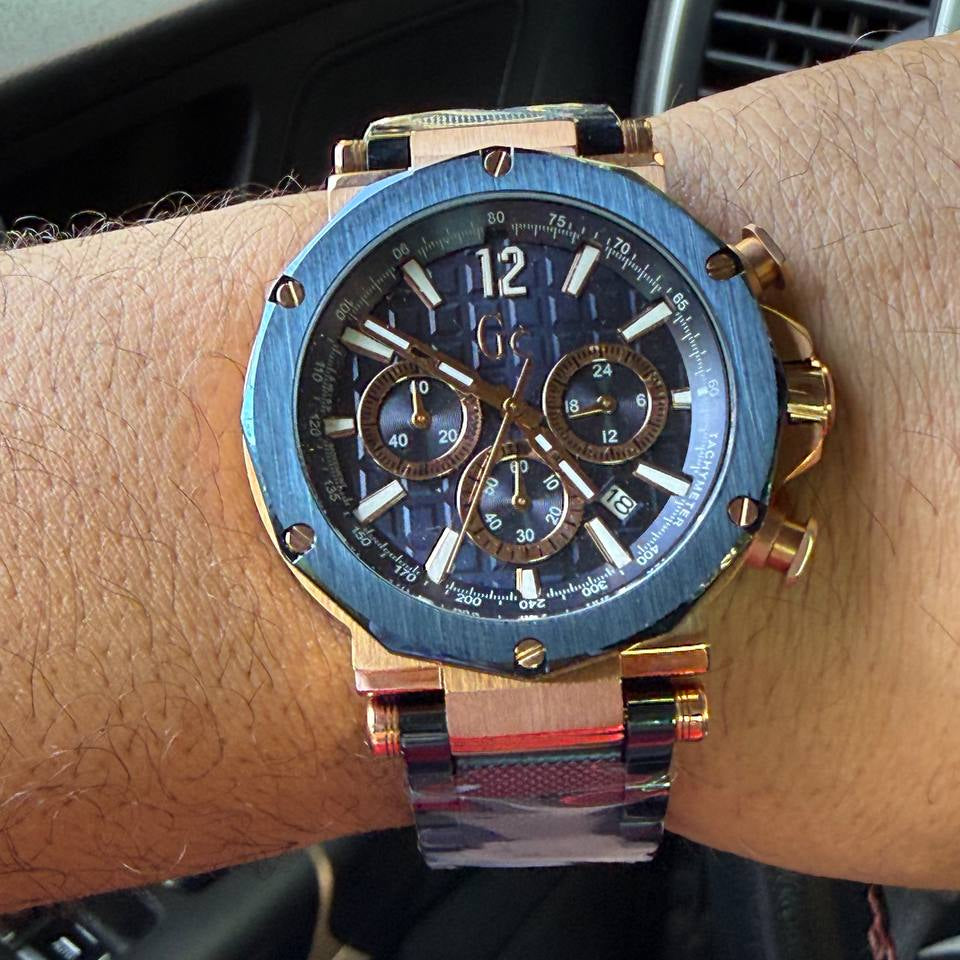 Gc Collection Two Tone Stainless Steel Chronograph Watch