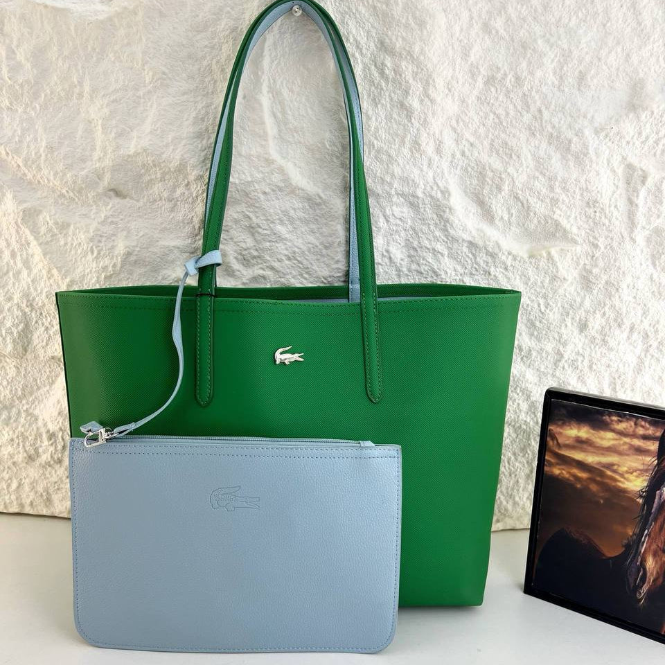 Lacoste Reversible Tote Bag with Detachable Pouch