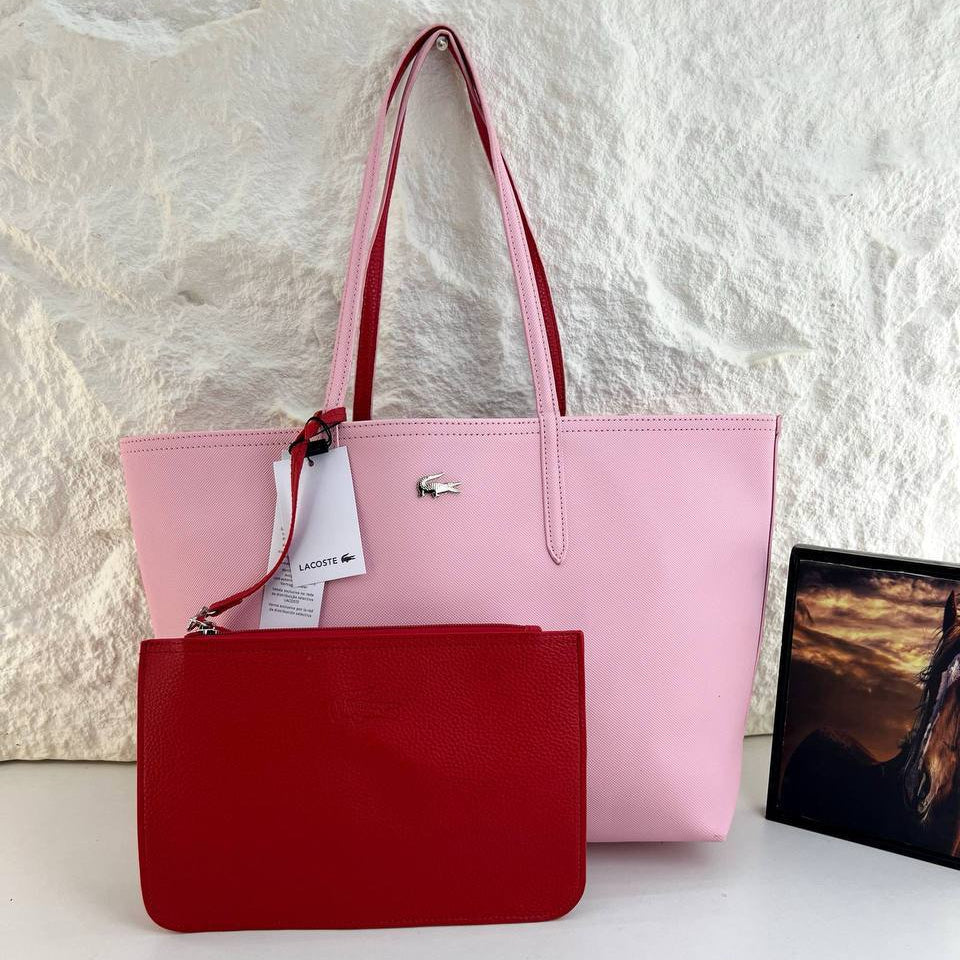 Lacoste Reversible Tote Bag with Detachable Pouch
