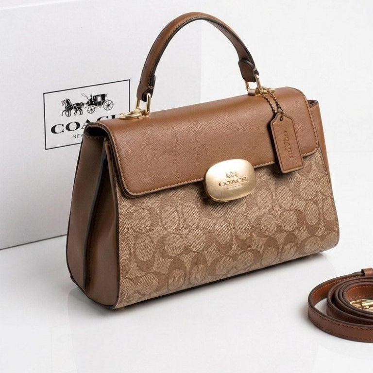 Coach Signature Monogram Top Handle Satchel