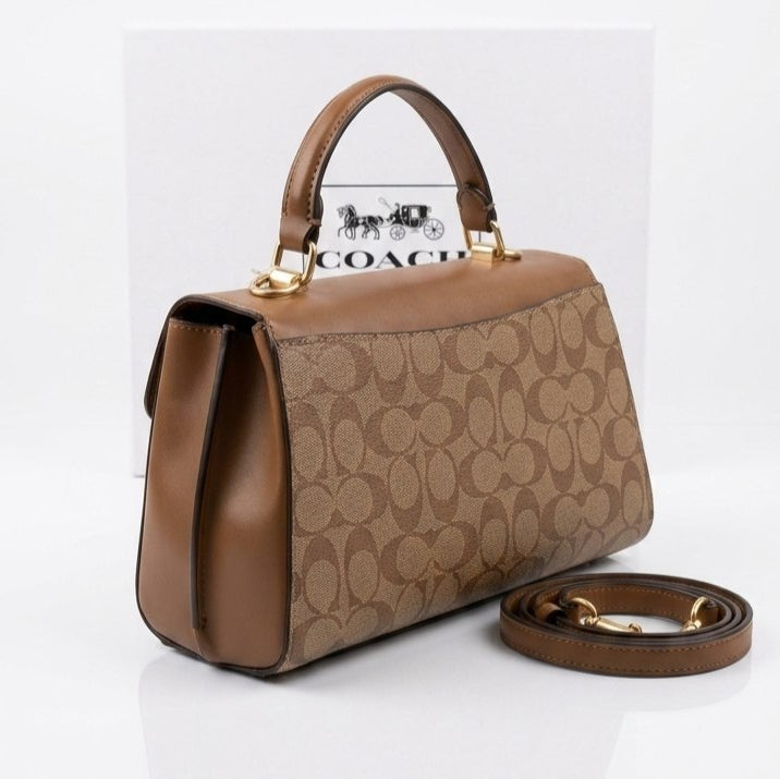 Coach Signature Monogram Top Handle Satchel