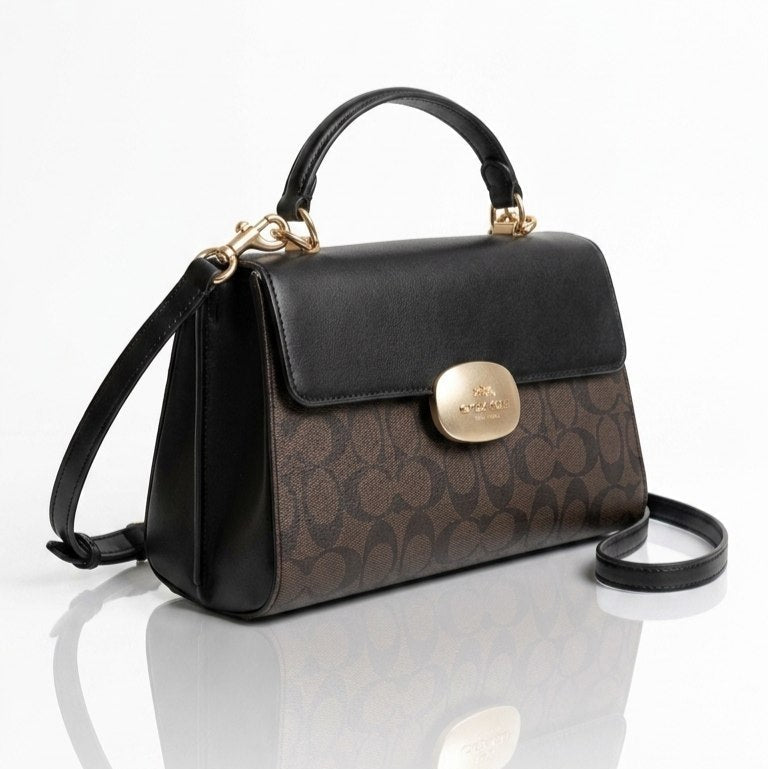 Coach Signature Monogram Top Handle Satchel