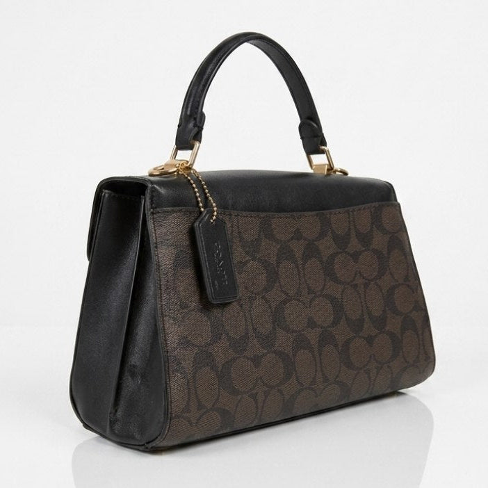 Coach Signature Monogram Top Handle Satchel