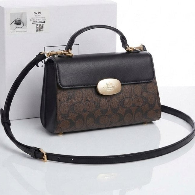 Coach Signature Monogram Top Handle Satchel