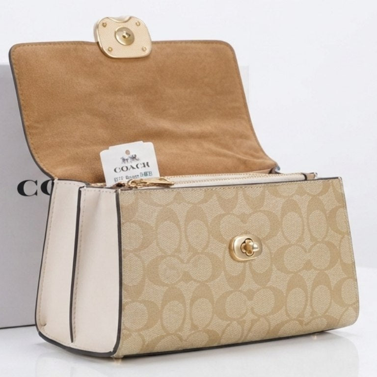 Coach Signature Monogram Top Handle Satchel