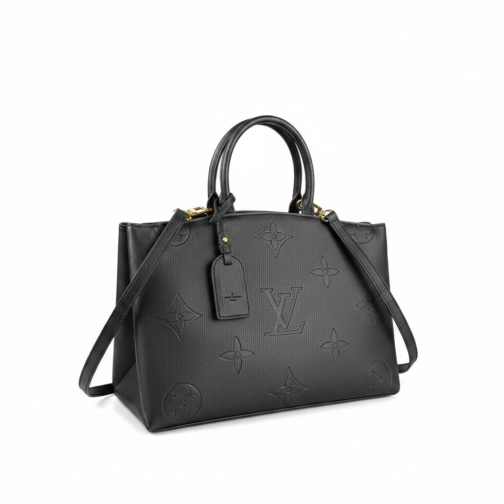 Louis Vuitton Monogram Empreinte Leather Handbag in Black