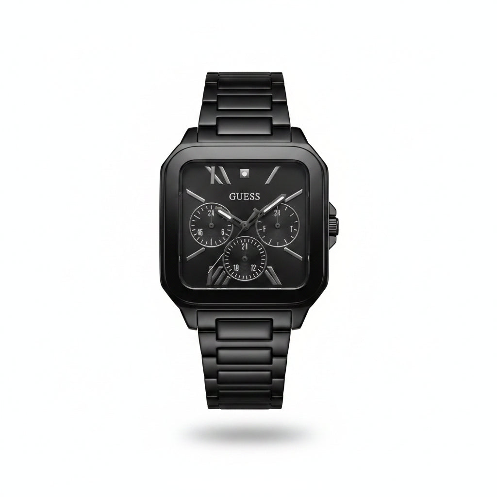 Guess Men's Square Black Chronograph Watch