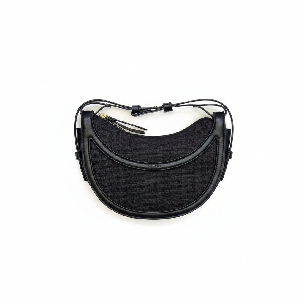 Polene Numero Dix Black Crescent Bag