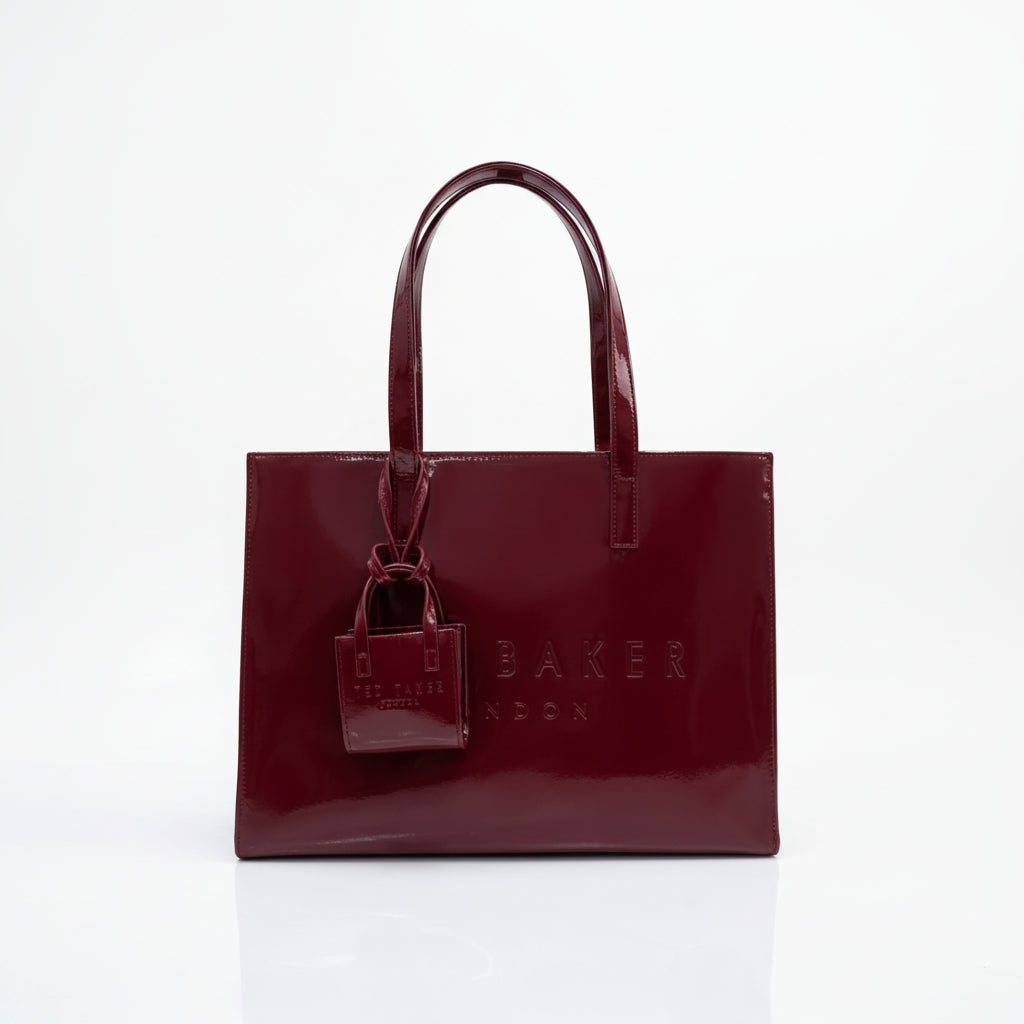 Ted Baker Mirror Patent Leather Tote with Mini Accessory