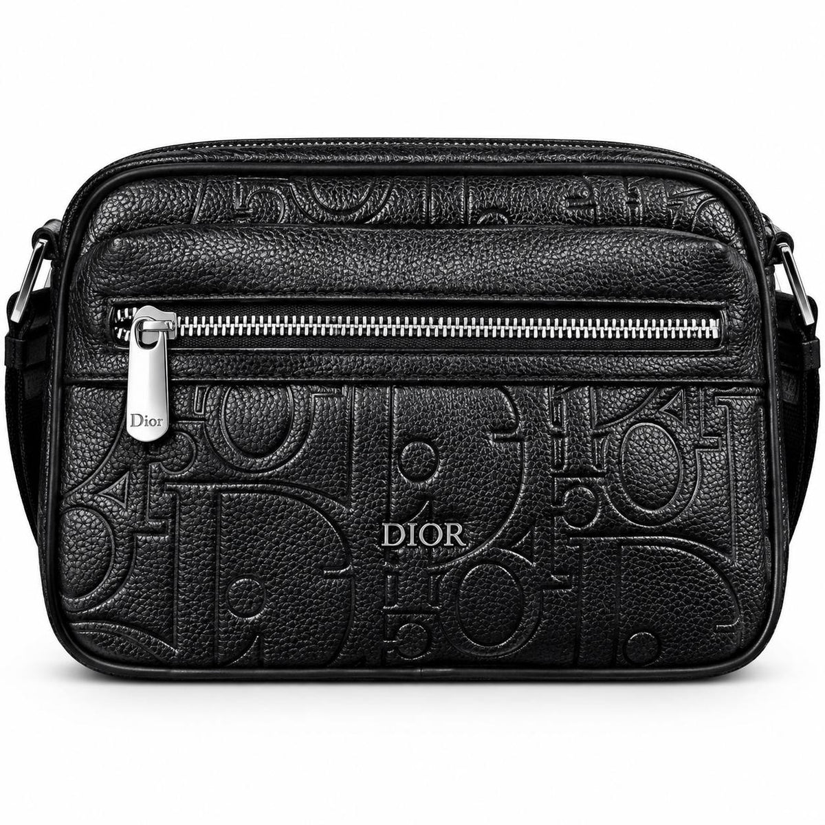 Dior Oblique Messenger Bag in Black Grained Calfskin