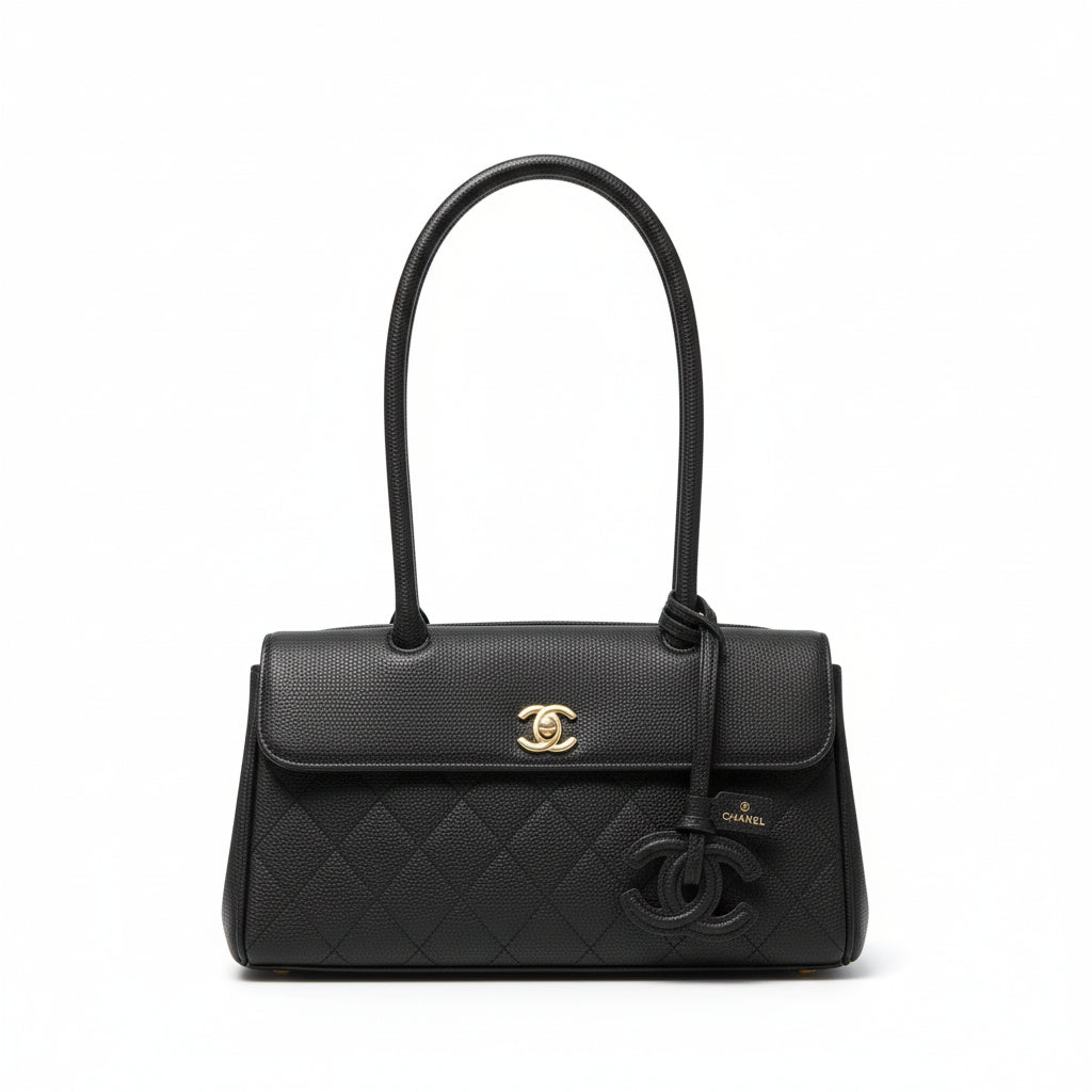 Chanel Master Quality Leather Handbag with Logo Charm