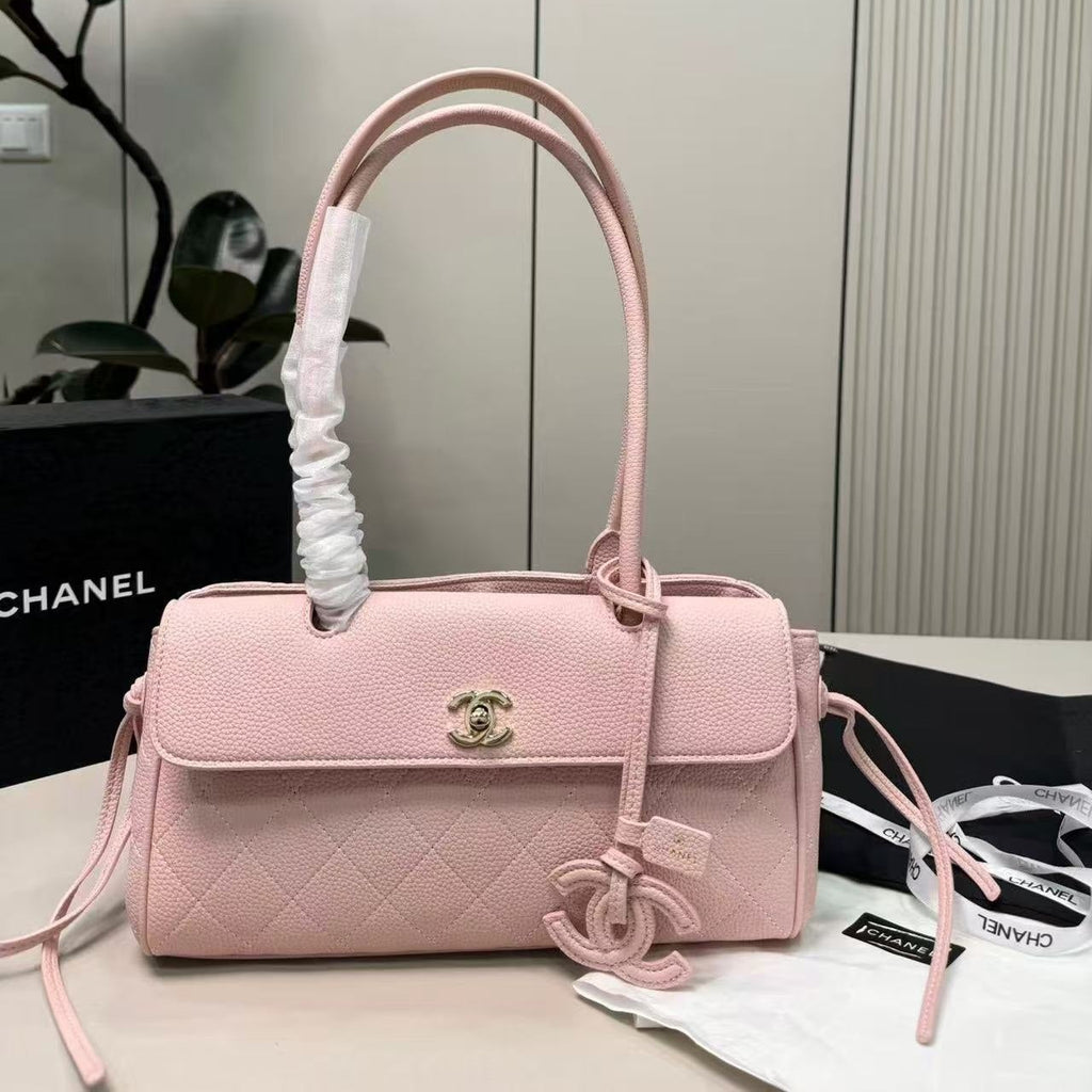 Chanel Master Quality Leather Handbag with Logo Charm
