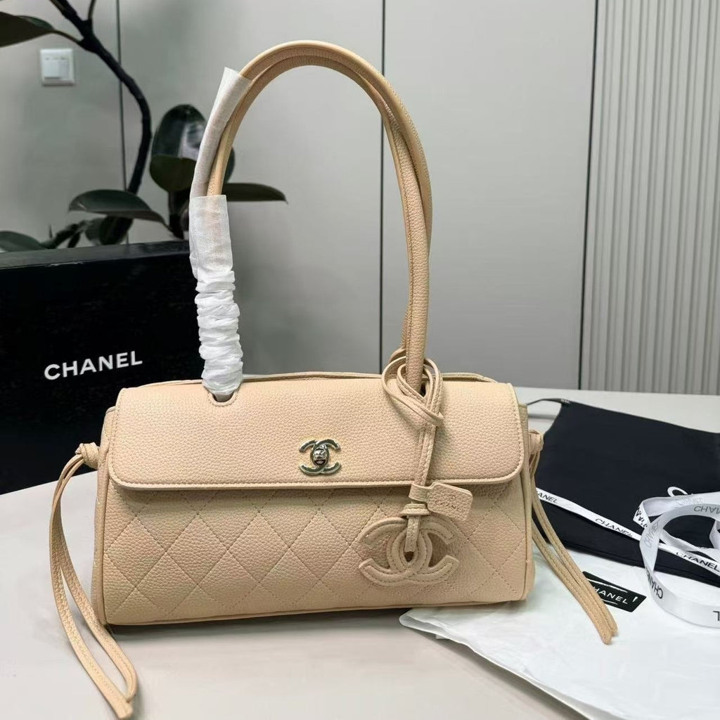 Chanel Master Quality Leather Handbag with Logo Charm