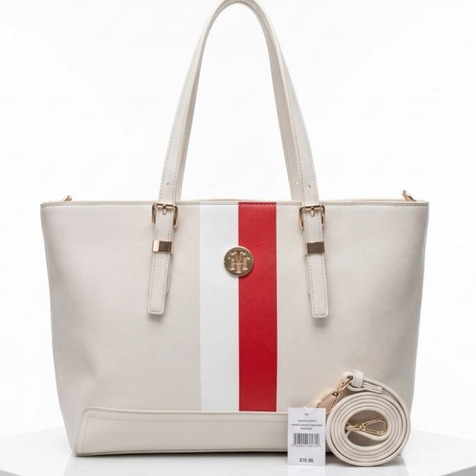 Tommy Hilfiger Signature Stripe Tote with Crossbody Strap