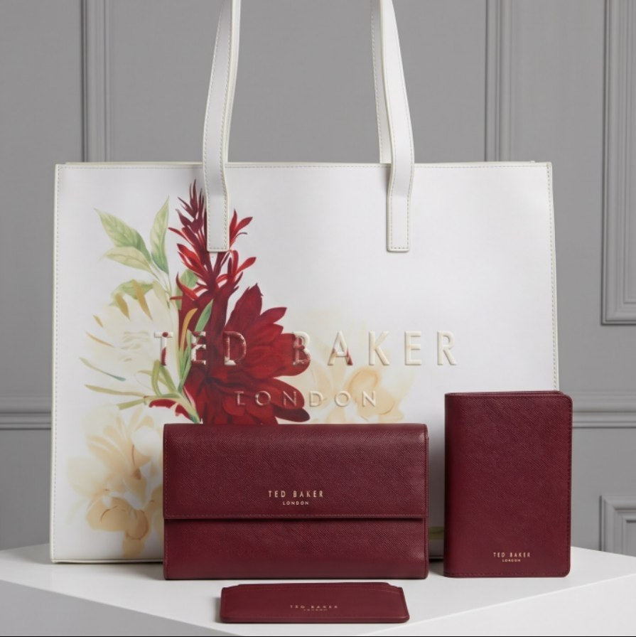 Ted Baker Botanical Floral Tote Bag with Matching Pouch