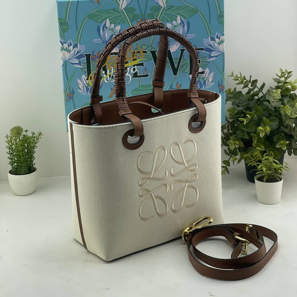 Loewe Anagram Embroidered Canvas Tote Bag with Braided Handles 👜✨⬛
