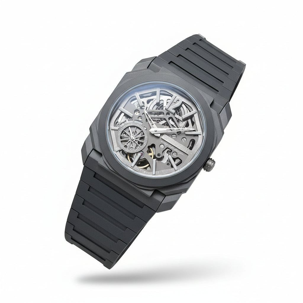 Bvlgari Gray Men's Watch ⌚ Sophisticated Timepiece ⚙️