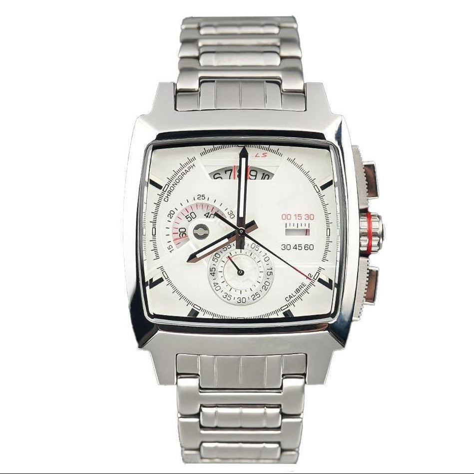 Silver Stainless Steel Men's Watch ⌚⚫⚪