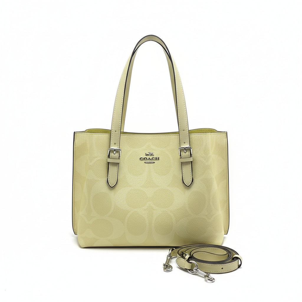 Coach Floral Print Bag 🌸 Beige, White & Burgundy Accents