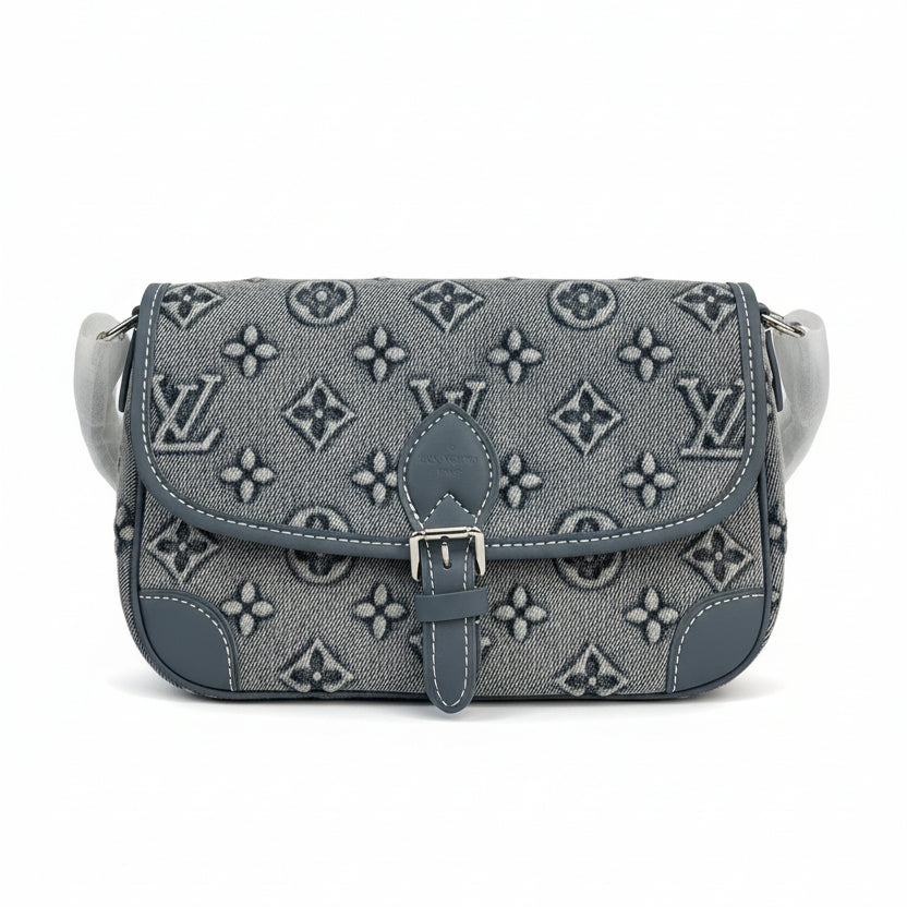 Louis Vuitton Monogram Denim Saumur Messenger Bag 👜🌀💙