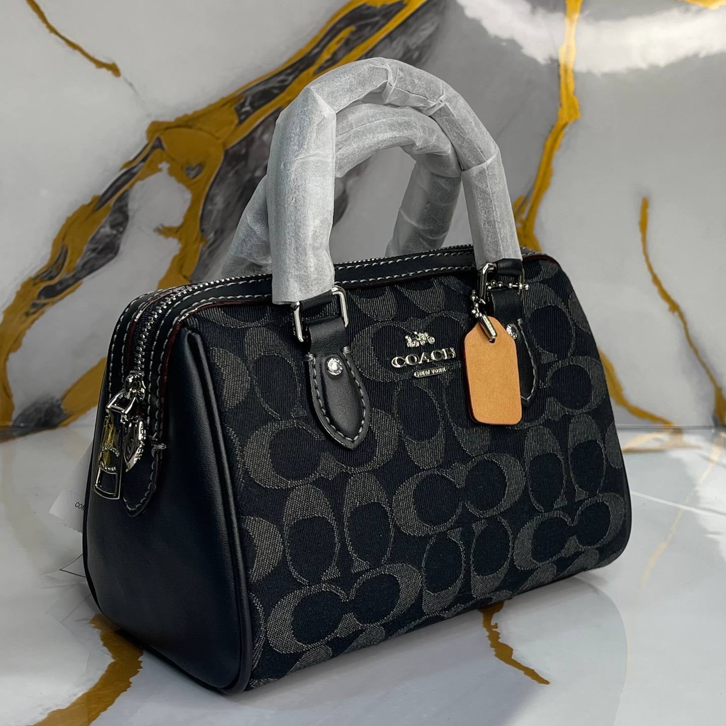Coach Signature Denim Micro Rowan Satchel Bag 👜✨💙