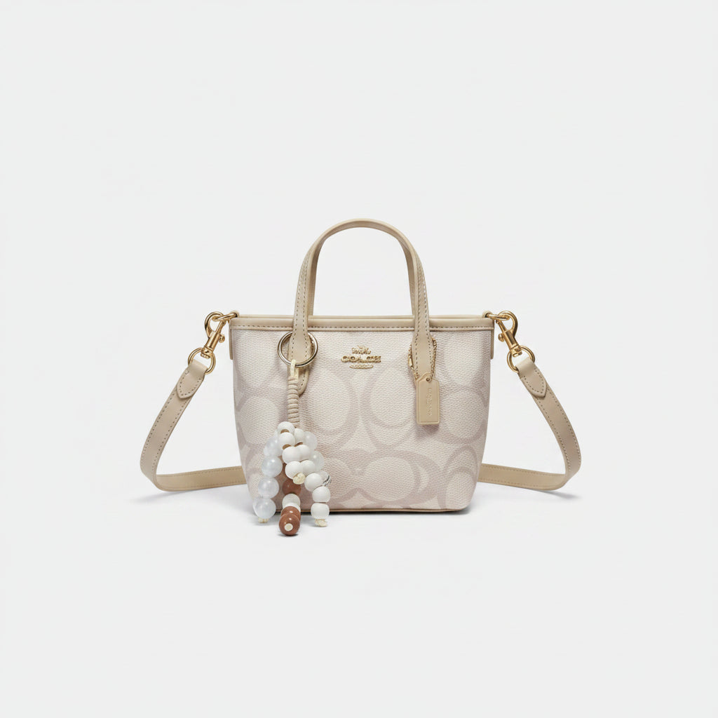 COACH Beige & Brown Satchel Bag 👜✨