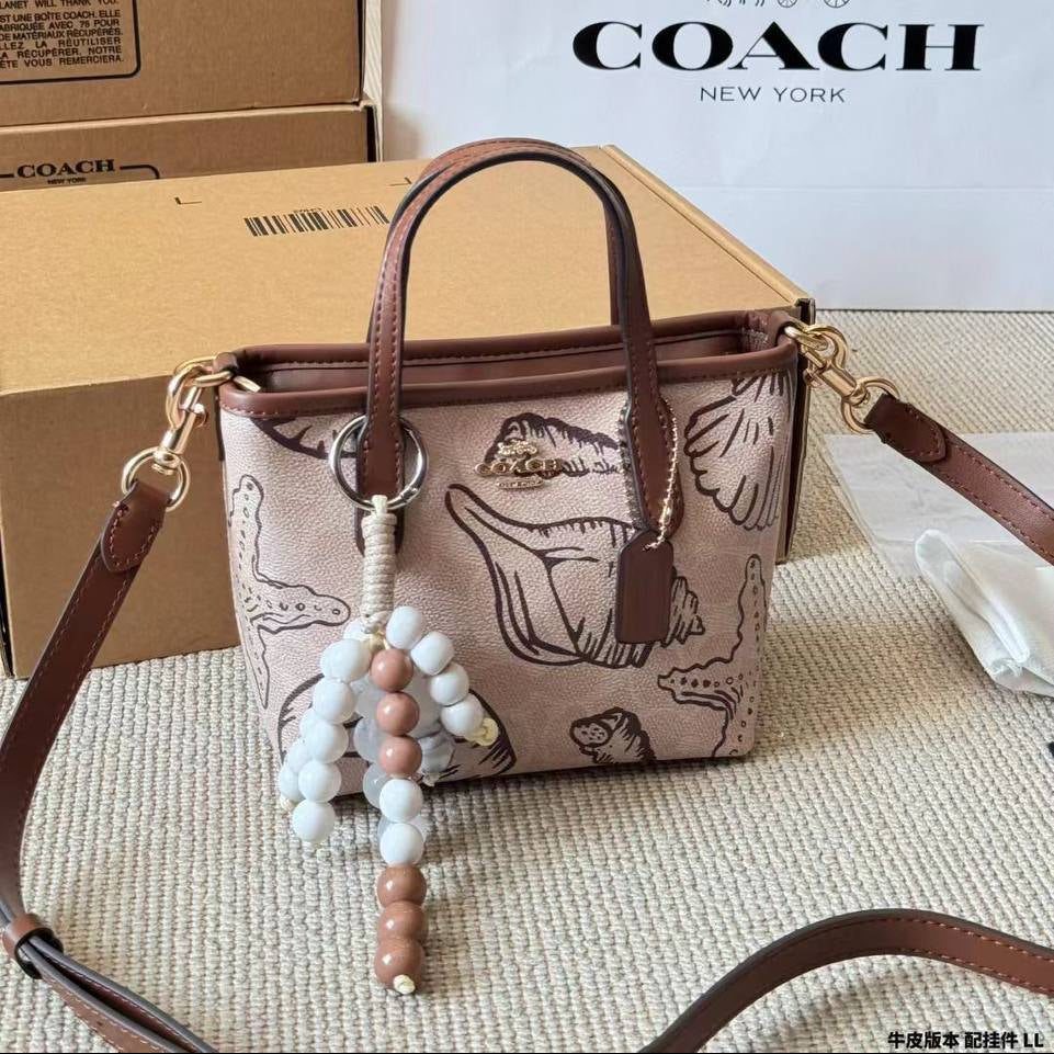 COACH Beige & Brown Satchel Bag 👜✨