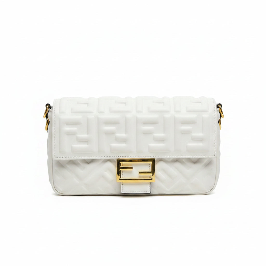 Fendi: White & Brown Signature Bag 👜🤍🤎