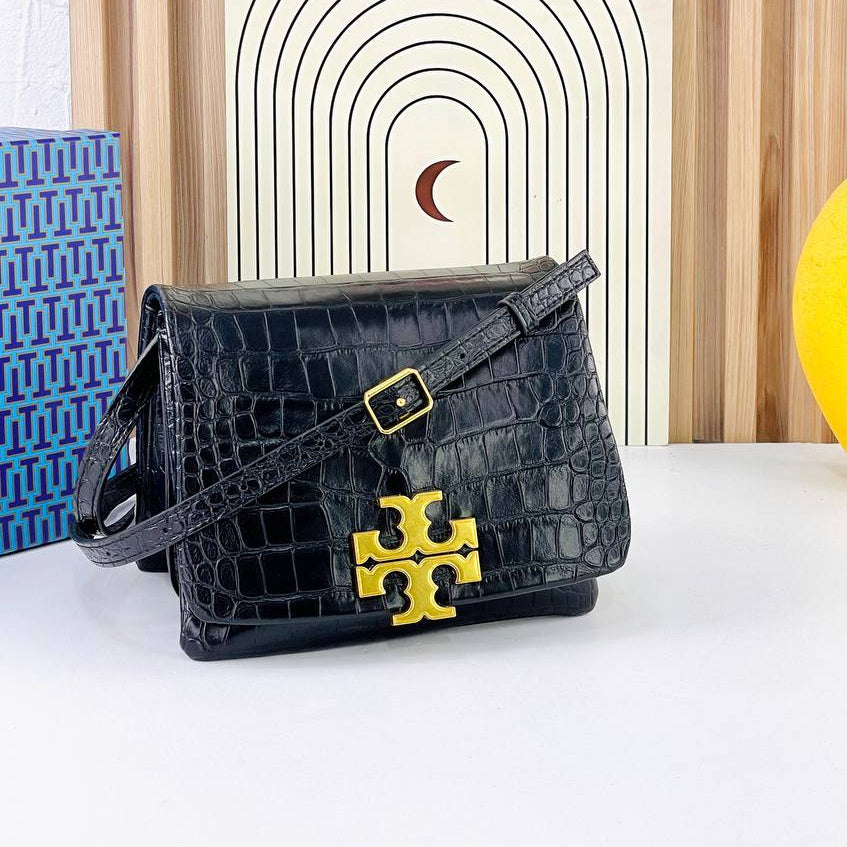 Tory Burch White Croc-Embossed Shoulder Bag 👜🤍