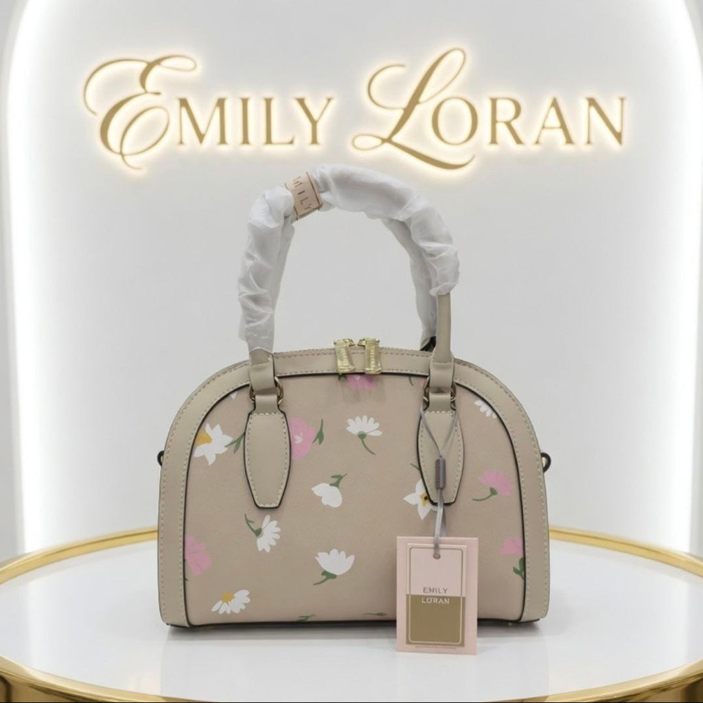 Emily Loran Floral Handbag with Pearl and Chain Accents 🌸👜✨