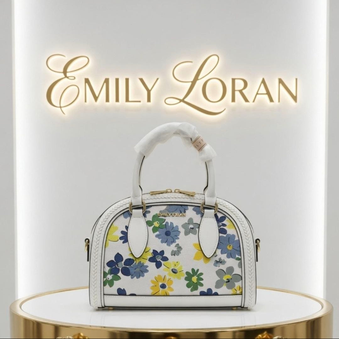 Emily Loran Floral Handbag with Pearl and Chain Accents 🌸👜✨